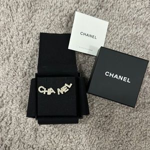 Chanel Cha Nel Stud Earrings
